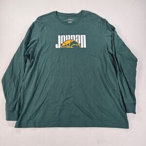 Nike Air Jordan Jumpman Retro DNA Long Sleeve‎ Green Shirt Men's Size 2XL
